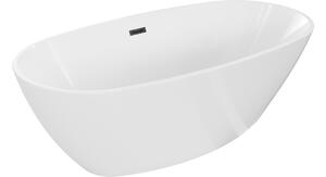 Mexen Eris ελεύθερη μπανιέρα 180 x 80 εκ., άσπρη, μαύρη υπερχείλιση - 53441808000-70