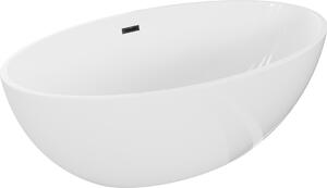 Mexen Nike μπανιέρα ελεύθερης τοποθέτησης 175 x 100 cm, λευκή, υπερχείλιση