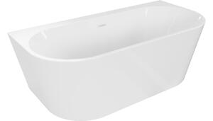 Mexen Oval+ ελεύθερη μπανιέρα κοντά στον τοίχο 170 x 80 cm, λευκή, λευκή
