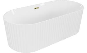 Mexen Paola αυτόνομη κυματοειδής μπανιέρα 150 x 75 cm, λευκή γυαλιστερή