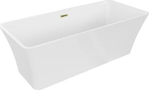 Mexen Tonia Ελεύθερη μπανιέρα 170 x 75 cm, λευκή, υπερχείλιση χρυσή - 52171707500-50