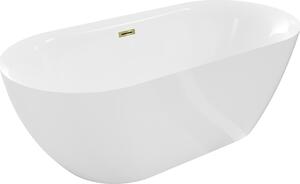 Mexen Roxy μπανιέρα ελεύθερης τοποθέτησης 170 x 80 cm, λευκή, χρυσός