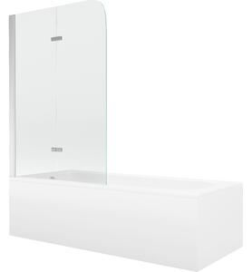 Mexen Vega ορθογώνια μπανιέρα 160 x 70 cm με πάνελ και δίφυλλο παραβάν 100 cm