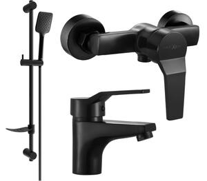 Mexen Caro DF62 σετ ντους, μαύρο - 746604DF62-70