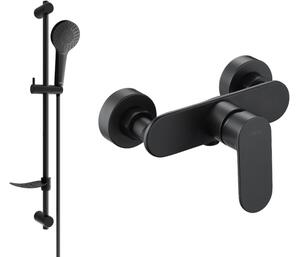 Mexen Milo DF05 μπαταρία ντους με σετ ντους, μαύρη - 7134R05-70