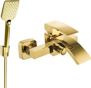 Mexen Libra Μπαταρία μπάνιου R62 με σετ ντους, χρυσή - 74513R62-50