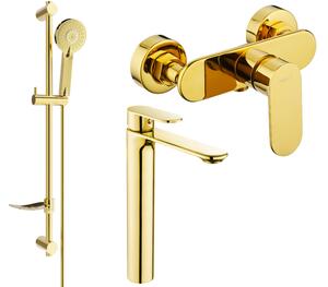 Mexen Milo DF40 σετ ντους, χρυσό - 71314DF40-50