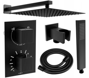 Mexen Cube DR02 ενδοδαπέδιο σετ ντους με κεφαλή ντους 30 εκ., μαύρο - 77502DR0230-70