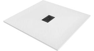 Mexen Hugo τετράγωνο ντουζιέρα SMC 100 x 100 cm, λευκή, μαύρη κάλυψη - 42101010-B