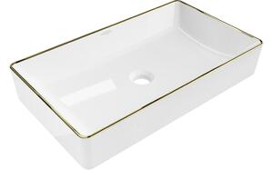 Mexen Nadia επιτραπέζιος νιπτήρας 62 x 35 cm, λευκός/χρυσό περίγραμμα - 21616005