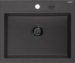 Mexen Oscar νεροχύτης γρανίτης 1-διαμερίσματος 580 x 490 mm, μαύρος με πιτσιλιές