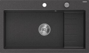 Mexen Omar νεροχύτης γρανίτης 1 διαμερίσματος 800 x 480 mm, μαύρος με κηλίδες