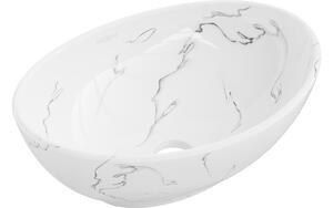 Mexen Elza νιπτήρας επιτραπέζιος 40 x 33 cm, λευκή πέτρα - 21014081