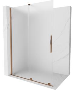 Mexen Velar Σύστημα ντους συρόμενη Walk-in 130 x 200 cm, παγετό 8 mm, ροζ χρυσό