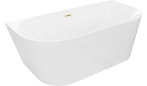 Mexen Oval Slim ελεύθερη μπανιέρα τοποθετημένη κοντά στον τοίχο 170 x 80 cm