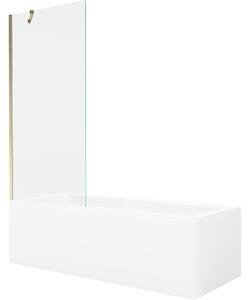 Mexen Cubik ορθογώνια μπανιέρα 160 x 70 cm με επένδυση και μονό φύλλο οθόνης 80 cm