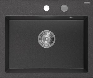 Mexen Oscar νεροχύτης γρανίτης 1-θάλαμος 580 x 490 mm, μαύρος με πιτσιλιές