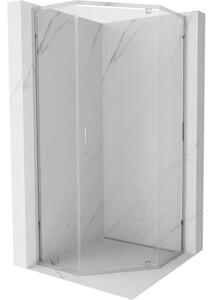 Mexen Exo πεντάγωνο ανοιγόμενο ντους 80 x 80 cm, διαφανές, χρώμιο - 812-080-080-01-00