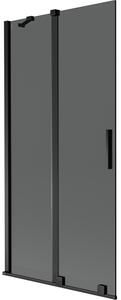 Mexen Velar παραβάν μπάνιου επεκτάσιμο 2 φύλλων 95 x 150 cm, γραφίτης, μαύρο