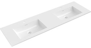 Mexen Otis διπλός ενσωματωμένος νιπτήρας 161 x 46,5 cm, λευκή γυαλάδα - 25181600D