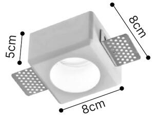 Inlight Χωνευτό τετράγωνο σποτ από γύψο 1XGU10 D:8cm (Χ0011-WH)