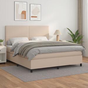 VidaXL Κρεβάτι Boxspring με Στρώμα Καπουτσίνο 180x200 εκ. Συνθ. Δέρμα