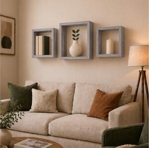 Σετ Ράφια Τοίχου Cubes Homea - White Oak - 3 τεμάχια