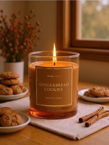 Sinsay - Αρωματικό κερί με γιορτινό μοτίβο Gingerbread Cookies - μπεζ