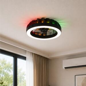 Ανεμιστήρας Οροφής Brilliant Fanora G81080/06 με φωτισμό LED, RGB, τηλεχειριστήριο, διάμετρο 46cm και ισχύ 30W - Μαύρο