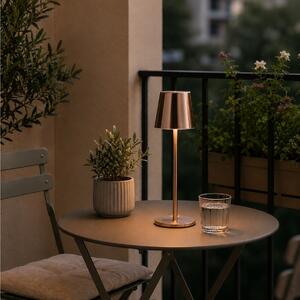 Επιτραπέζιο φωτιστικό LED Brilliant Xaana με μπαταρία, USB, ισχύ 4W και διαστάσεις 11x11x37cm - Χάλκινο