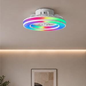 Ανεμιστήρας Οροφής Brilliant Mondello G80915/05 με φωτισμό LED RGB, τηλεχειριστήριο, διάμετρο 41.5cm και ισχύ 26W - Λευκό
