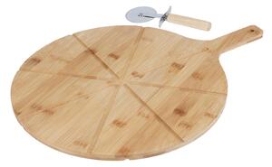 Σετ Επιφάνεια Κοπής & Κόπτης πίτσας Excellent Houseware από Ξύλο Bamboo, με διαστάσεις 50x37x1.2cm - 2 τεμάχια
