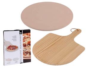 Σετ Επιφάνεια Κοπής και Ψησίματος Πίτσας Excellent Houseware από Ξύλο Πεύκου με διαστάσεις 49x36x1cm - 2 τεμάχια