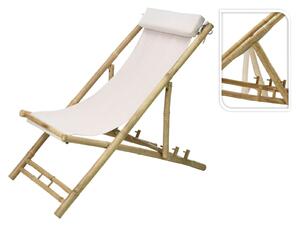 Σεζλόνγκ Κήπου από Ξύλο Bamboo με διαστάσεις 112x60x80cm - Off White