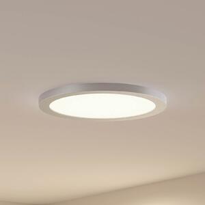 PRIOS Φωτιστικό οροφής Prios LED Aureka, Ø 33 cm, ασημί, μέταλλο, Γκρι, Σαλόνι / τραπεζαρία, Αλουμίνιο, σύγχρονο, Οροφή στρογγυλή άμεση