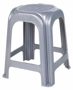 Homeplast Σκαμπό - Στοιβαζόμενο Ασημί 35x35x45εκ