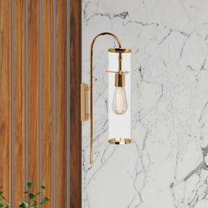 ROYALTECH Φωτιστικό τοίχου Leona, χρυσό χρώμα, ύψος 57 cm, μέταλλο, E27, ρυθμιζόμενος, Σαλόνι / τραπεζαρία, Μέταλλο, σύγχρονο