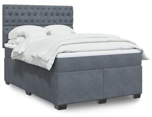 VidaXL Κρεβάτι Boxspring με Στρώμα Σκούρο Γκρι 140x190 εκ. Βελούδινο