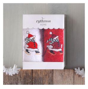 ΣΕΤ ΠΕΤΣΕΤΕΣ ΧΕΡΙΩΝ 2 ΤΜΧ ΚΟΥΤΙ RYTHMOS CHRISTMAS TERRY GIFT SET (4) ΧΙΟΝΑΝΘΡΩΠΟΣ 2(30X50) ΚΟΚΚΙΝΟ-ΛΕΥΚΟ