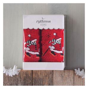 ΣΕΤ ΠΕΤΣΕΤΕΣ ΧΕΡΙΩΝ 2 ΤΜΧ ΚΟΥΤΙ RYTHMOS CHRISTMAS TERRY GIFT SET (4) ΧΙΟΝΑΝΘΡΩΠΟΣ 2(30X50) ΚΟΚΚΙΝΟ-ΚΟΚΚΙΝΟ