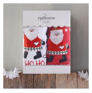 ΣΕΤ ΠΕΤΣΕΤΕΣ ΧΕΡΙΩΝ 2 ΤΜΧ ΚΟΥΤΙ RYTHMOS CHRISTMAS TERRY GIFT SET (1) ΑΓΙΟΣ ΒΑΣΙΛΗΣ 2(30X50) ΚΟΚΚΙΝΟ-ΛΕΥΚΟ