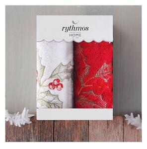 ΣΕΤ ΠΕΤΣΕΤΕΣ ΧΕΡΙΩΝ 2 ΤΜΧ ΚΟΥΤΙ RYTHMOS CHRISTMAS TERRY GIFT SET (3) ΓΚΙ 2(30X50) ΚΟΚΚΙΝΟ-ΛΕΥΚΟ