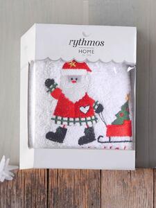 ΠΕΤΣΕΤΑ ΠΡΟΣΩΠΟΥ ΚΟΥΤΙ RYTHMOS CHRISTMAS TERRY GIFT ΑΓΙΟΣ ΒΑΣΙΛΗΣ 50X90 ΛΕΥΚΟ