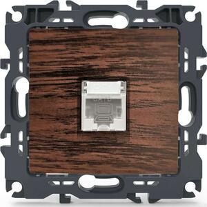 Πρίζα Δικτύου Χωνευτή Prime 1000113206 1xRJ45 CAT6 UTP Wood Effect Brown Aca