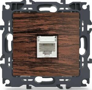 Πρίζα Τηλεφώνου Χωνευτή Prime 1000113006 1xRJ11 CAT3 Wood Effect Brown Aca