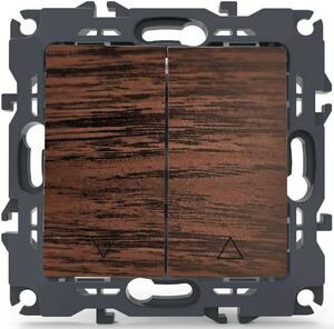 Διακόπτης Τοίχου Ρολών Χωνευτός Prime 1000110606 10AX 250VAC Wood Effect Brown Aca