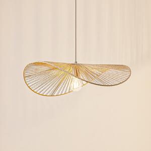 Lindby Κρεμαστό φωτιστικό Valdorin, μπεζ, χαρτί, μήκος 75 cm, ρυθμιζόμενος, Μπεζ, Σαλόνι / τραπεζαρία, Χαρτί / χαρτόνι, σύγχρονο