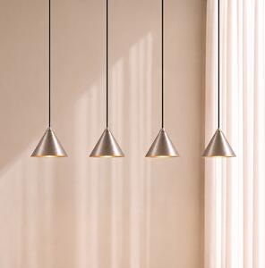 Lucande Κρεμαστό φωτιστικό LED Rhodes, 4 λάμπες, νικέλιο, 82 εκ., ρυθμιζόμενος, Μεταλλικό, Σαλόνι / τραπεζαρία, Μέταλλο, σύγχρονο