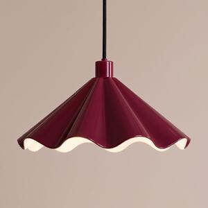 Lindby Κρεμαστό φωτιστικό Lilliet, Ø 34 cm, σκούρο κόκκινο, μέταλλο, E27, ρυθμιζόμενος, Κόκκινο, Σαλόνι / τραπεζαρία, Μέταλλο, σύγχρονο