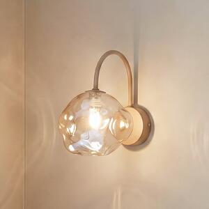 TK Lighting Φωτιστικό τοίχου Lava, μπεζ, γυαλί, ύψος 21 cm, G9, ρυθμιζόμενος, Μπεζ, Σαλόνι / τραπεζαρία, Γυαλί